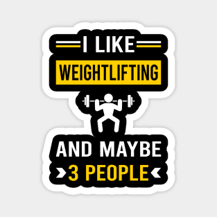 3 People Weightlifting Lifting Magnet