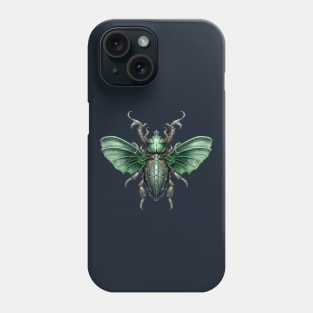 Emerald biomechanical beetle Phone Case