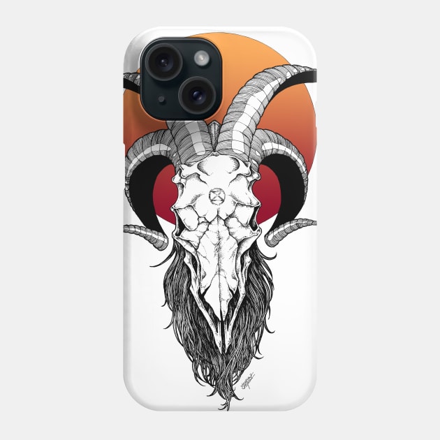 Extinction - Sunset Skull Phone Case by Indi Martin