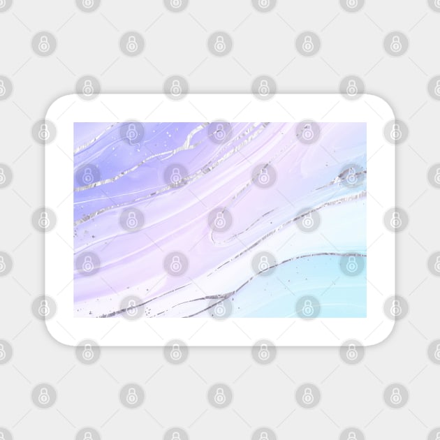 Light blue, purple and silvery background Magnet by Jenmag