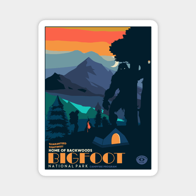 Bigfoot Magnet by Heymoonly