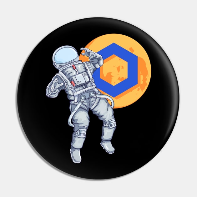 Chainlink To The Moon Pin by BitcoinSweatshirts