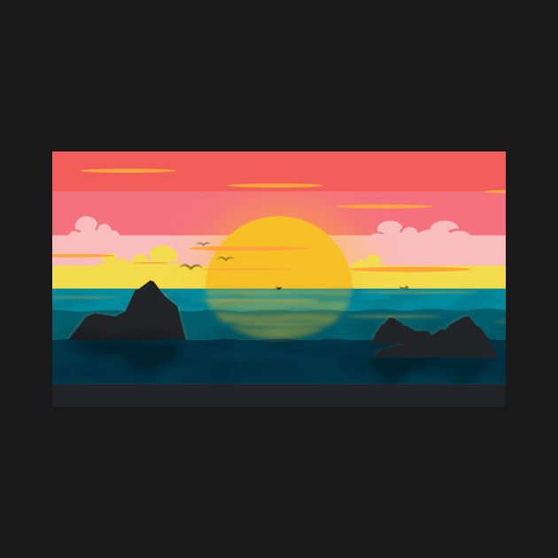 Sunset over the sea by MangoStudio