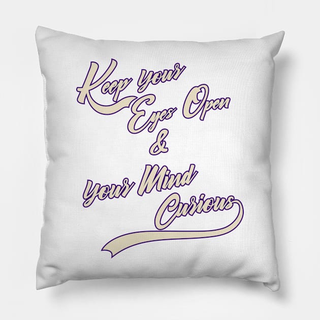 Keep your eyes open 2 Pillow by Ireland Crimes and Mysteries