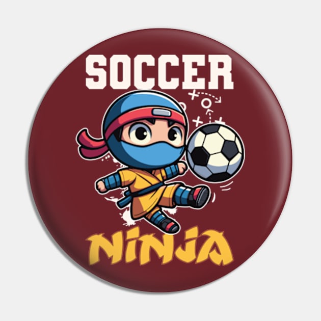 Funny Soccer Ninja Player Football Lover Pin by hippohost