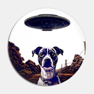 UFOs: My Dog Thinks UFOs Are Real on a light (Knocked Out) background Pin