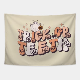 Trick Or Teeth Dentist Halloween Retro Spooky Dental Assistant Hygienist Halloween Tapestry