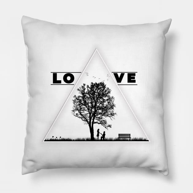 Love Triangle, Proposing, Wedding, Lovers, Nature Pillow by Stoiceveryday