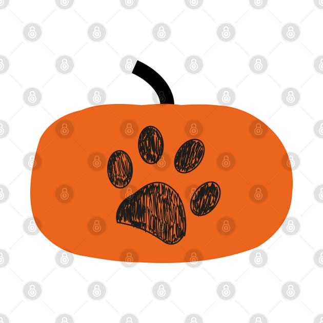 Pumpkin with paw print by GULSENGUNEL