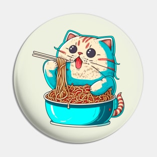 cat eating spaghetti cartoon Pin