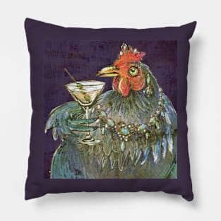 Martini Drinking Chicken Pillow