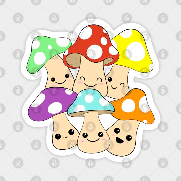 Cute Mushrooms Magnet by ShutterStudios