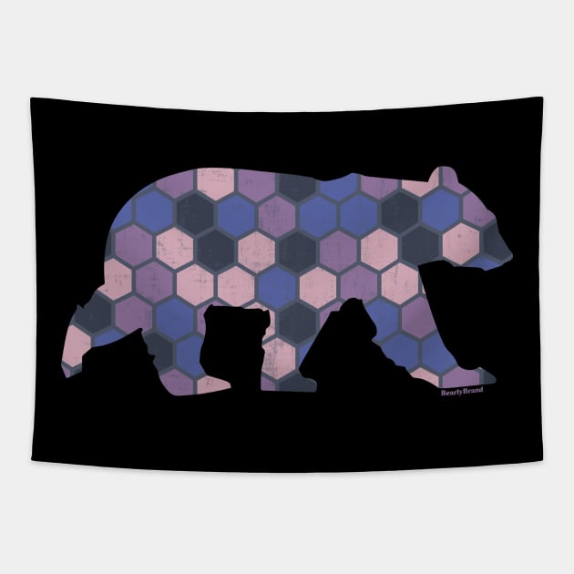 Purple Honeycomb Pattern Bear for Gay Bears | BearlyBrand Tapestry by The Bearly Brand