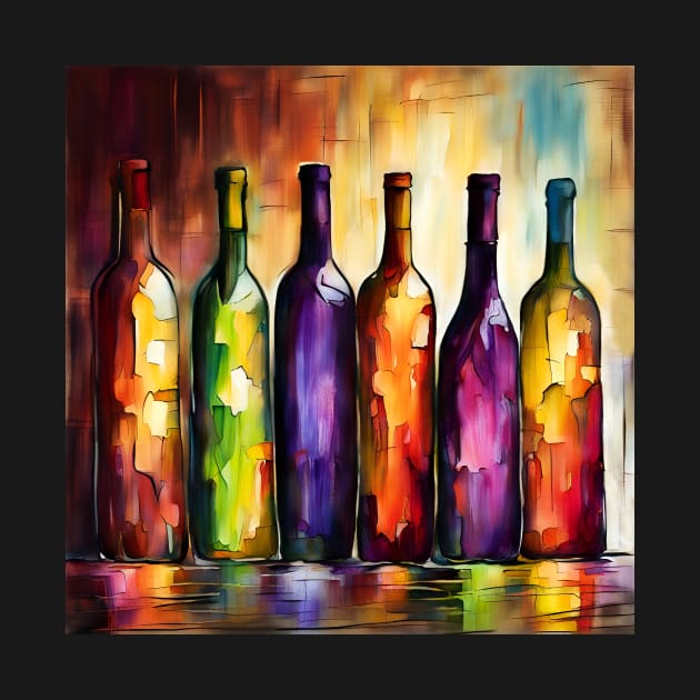 Colorful Wine Bottles In The Sunlight by LittleBean