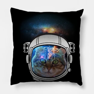 Curious Cat Space Traveler Pillow