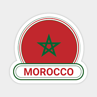 Morocco Country Badge - Morocco Flag Magnet