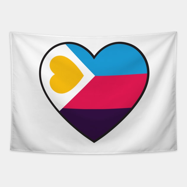 Polyamory Pride Heart - New Pride Colors! Tapestry by LaLunaWinters