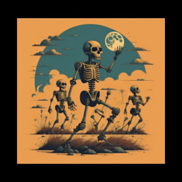 Dancing skeletons series by J. Bisnett 