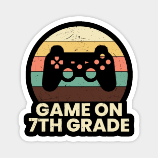 Game On 7th Grade Vintage Sunset Gamer Magnet