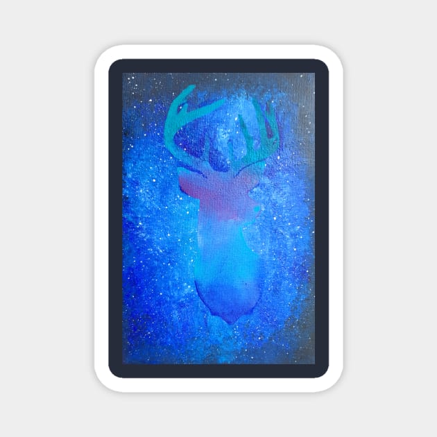 Galaxy star milky way stag deer overlay - Cool Magnet by LukjanovArt