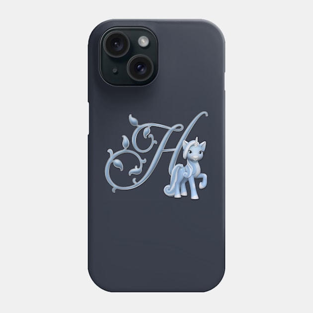 Monogram H Custom Unicorn Phone Case by AlondraHanley