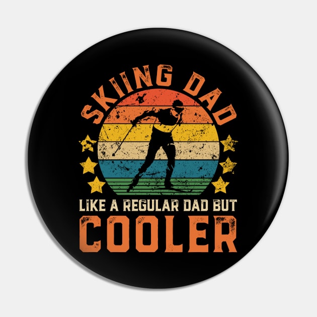 Skiing Dad Funny Vintage Skiing Father's Day Gift Pin by Damsin