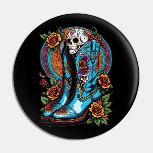 Boots - Dia De Los Muertos Pin