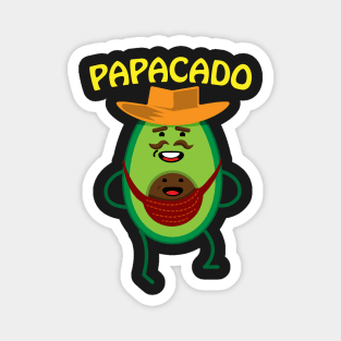 Papacado Mustache Dad Avocado Cute Baby Magnet