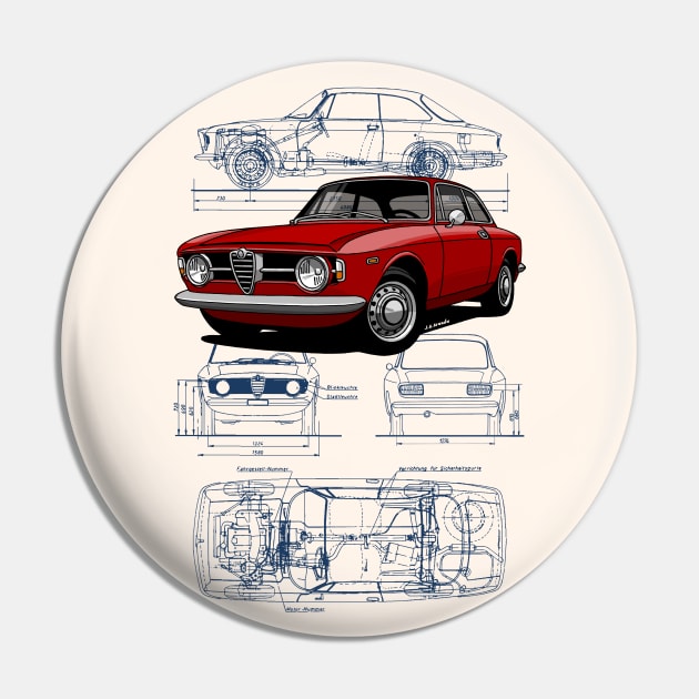 My drawing of the classic Italian sports coupe Pin by jaagdesign