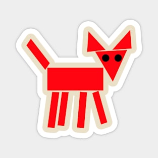 Basic Geometric Red Dog Magnet