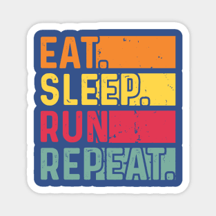 eat sleep run repeat 4 Magnet