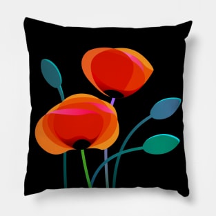 Poppy flowers Pillow