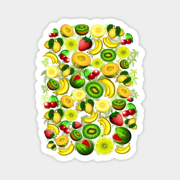 Summer Fruits Juicy Pattern Magnet by BluedarkArt