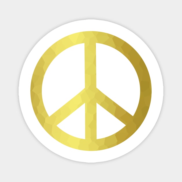 PEACE Sign Gold Magnet by SartorisArt1