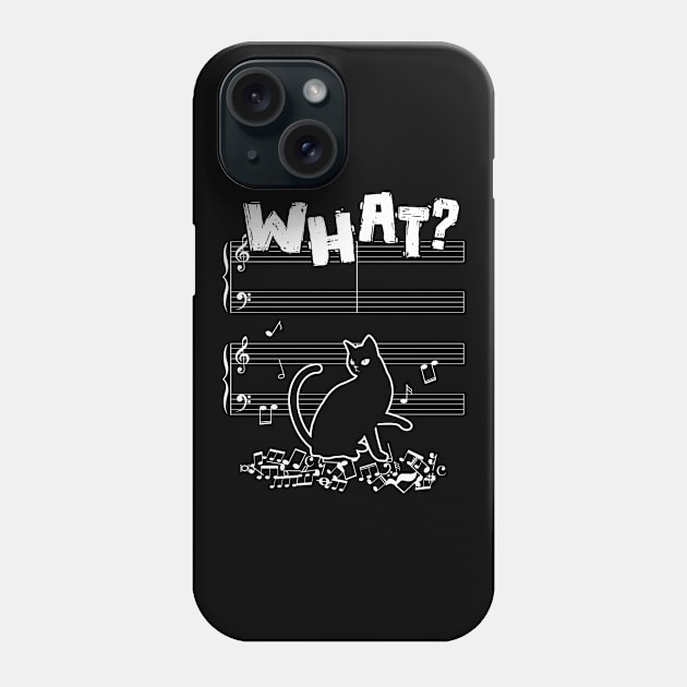 Cat What Funny Cat Music Note Phone Case by Peco-Designs