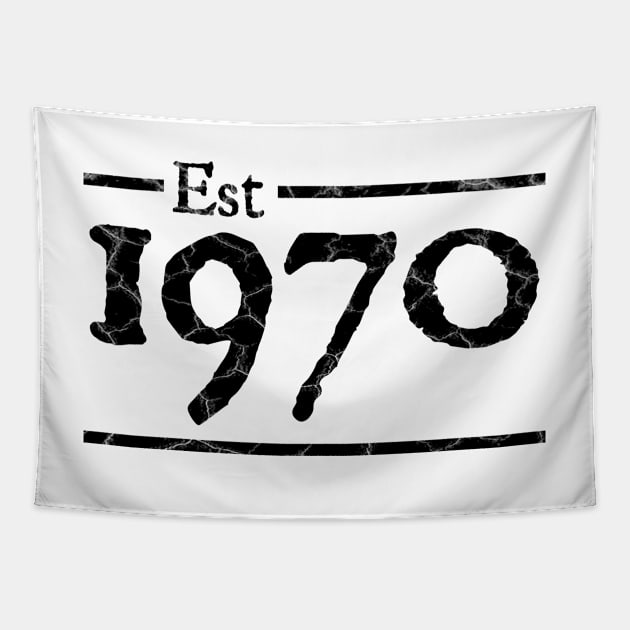 Est 1970 50th Birthday Gift Tapestry by PlusAdore