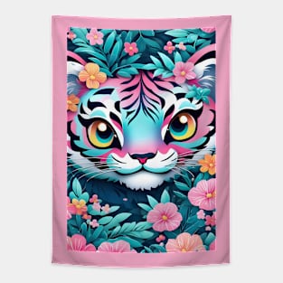 Cute Kawaii tiger cub Tapestry