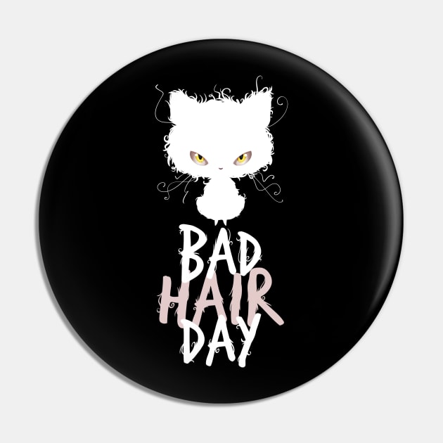 Bad Hair Day Cat Pin by supermara