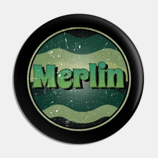 Great Merlin Gift Design Proud Name Birthday 70s 80s 90s Pin