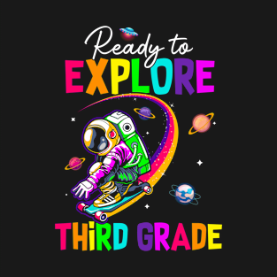 Boys Ready to explore 3rd Grade Back to School Astronomy T-Shirt