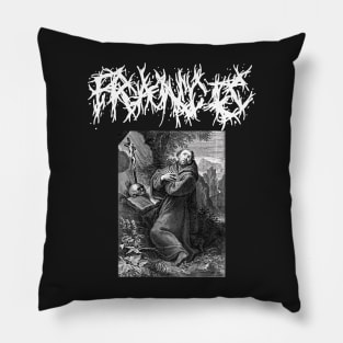 Saint Francis of Assisi Death Metal Gothic Pillow