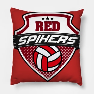 Sporty Volleyball Team Red Spikers Athlete for Olympics Pillow