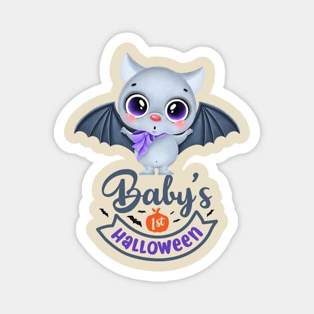 Baby's First Halloween Cute Bat Magnet by Sleepy Time Tales