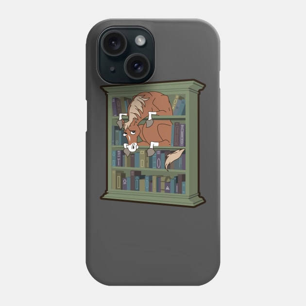 Horse in a Bookcase Phone Case by RobotGhost