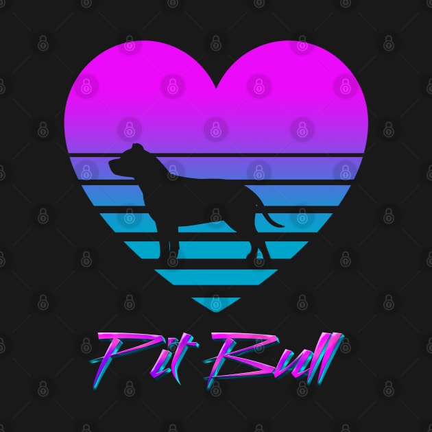 Pit Bull Love Cyberpunk Vaporwave Dog Puppy Gift by TheVintageChaosCo.