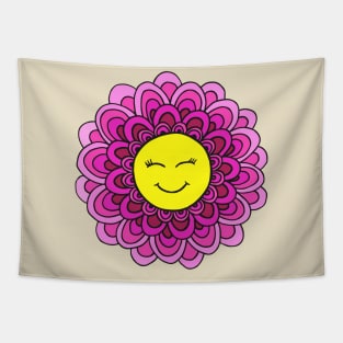 Happy Face Flower Tapestry