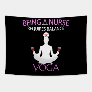 Requires Balance Yoga Nurses Day Tapestry