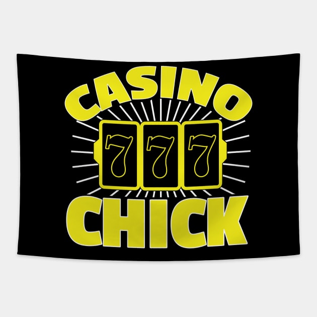 Awesome Casino Chick 7-7-7 Gambling Girl Tapestry by theperfectpresents