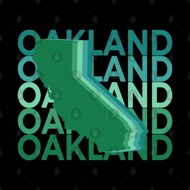 Oakland California Green Repeat by easytees