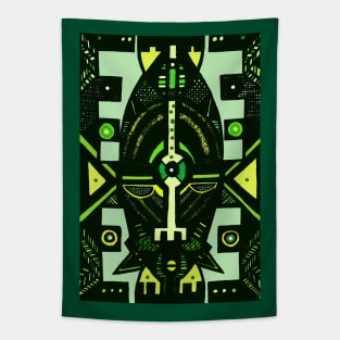 African Mask traditional tribal symbolic pattern design Tapestry